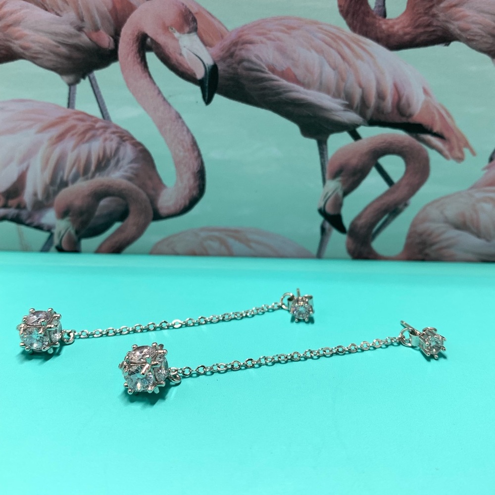 Sterling Silver 925 CZ Zircon Earrings - Picture 4 of 5